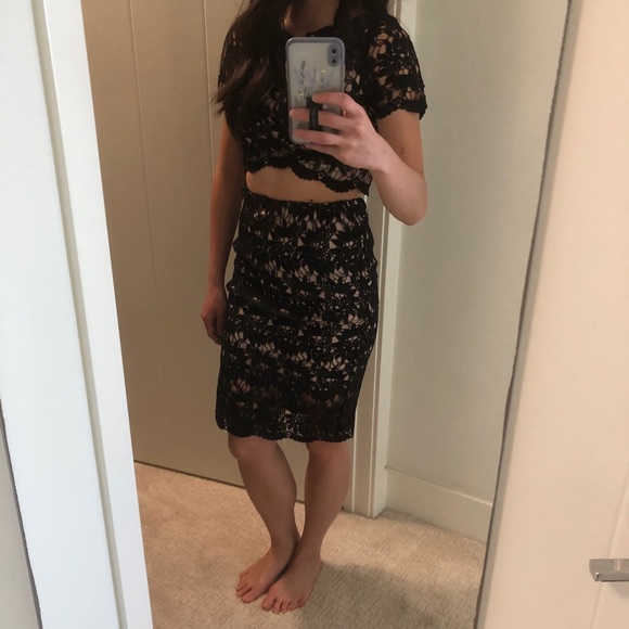 Matching 2-PC Black Crochet Midi - Picture 6 of 7